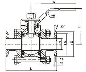 Q81F不鏽鋼卡箍球閥(圖1) Q81F不鏽鋼卡箍(gū)球閥(圖1)