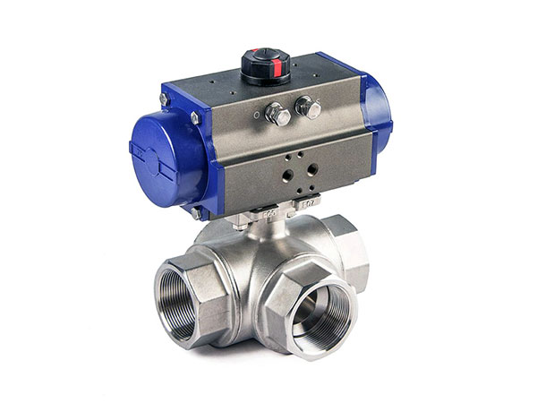 Q614F氣動螺紋三通球閥