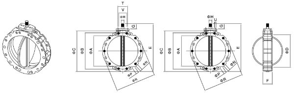 氣（qì）動水泥蝶閥結（jié）構圖