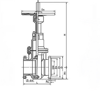 Z40H不鏽鋼美標閘閥外形結構圖 美標閘閥Z20SA1F2(圖1)