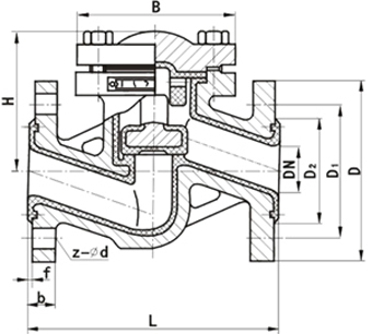 H41F46升降式襯氟(fú)止回閥(圖1) H41F46升降式襯氟止回閥(圖1)