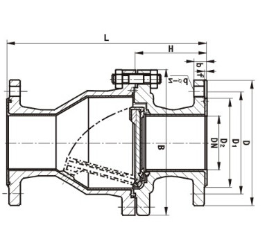 旋啟式襯氟止回（huí）閥(圖1)